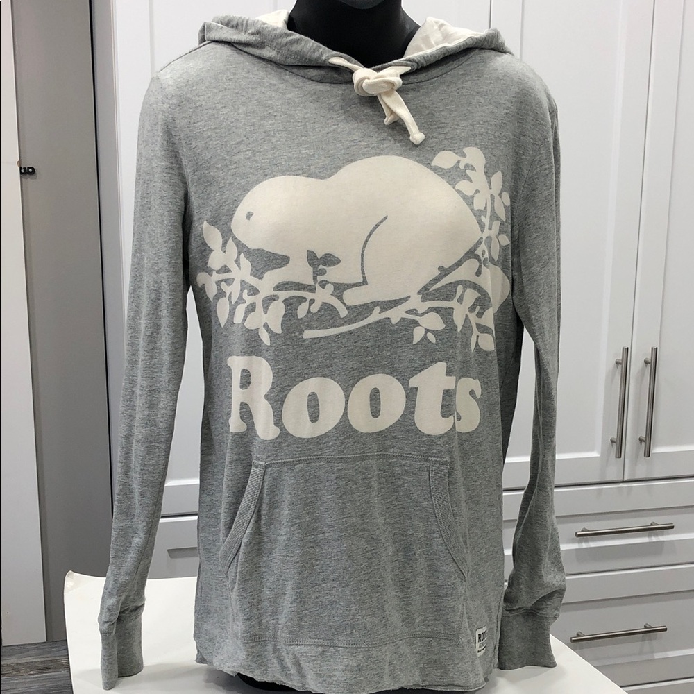 🦫Roots Hoodie – Women’s Size Small - Heather Grey with Cream Beaver Logo 🇨🇦
